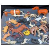 Vintage Hard Plastic Animal Toy Assortment