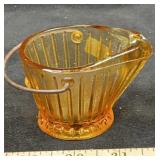 Amber Glass Coal Bucket Ashtray