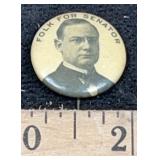 1918 Folk For Senator Campaign Pin