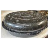 12' Oval Granite Roaster w/Lid