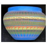 Apache Pottery Bowl, Signed, 4' x 3'