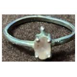 .925 Silver & Rose Quartz Ring Sz.7.25