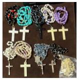 (10) Plastic Bead Rosaries