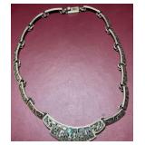 18' Sterling & Abalone Vintage Necklace