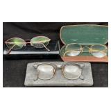(3)pr Vintage Prescription Glasses