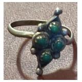 Silver & Turquoise Ring Sz 5.5