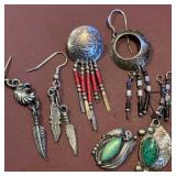 Silver, Turquoise & Coral Single Earrings & More