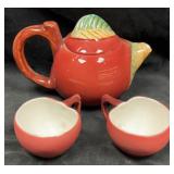 Apple Teapot w/(2) Apple Cups
