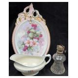 Grindley Gravy Boat, Oil Lamp Base & Porcelain
