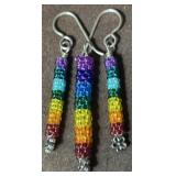 Beaded 1.5' Pendant with Matching Earrings