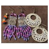 (3)pr Bead Earrings