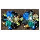Vintage West German Lucite Cluster Clip-on