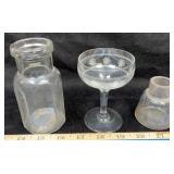 Bottle, Inkwell & Champagne Glass, UV Reactive