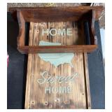 Wood Home Sweet Home Sign & Wood Shelf