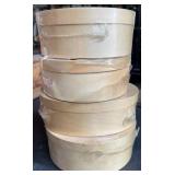 (4) New Wooden Lidded Bins for Decor