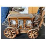 Hand Crafted Wooden Stagecoach Lamp