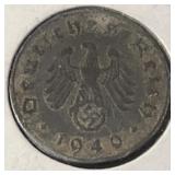 1940-A German 10 Pfennig Coin WWII