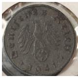 1941-A German 10 Pfennig Coin WWII