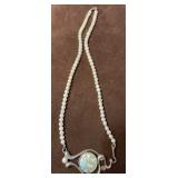 BRURIA Sterling & Roman Glass Pendant on 20'