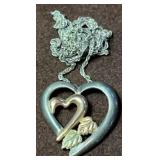 Sterling, 10k & Black Hills Gold Pendant on 18'