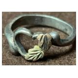 Sterling & Black Hills Gold Ring Sz.2.75