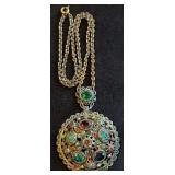 New England Glass Works Filagree Pendant on