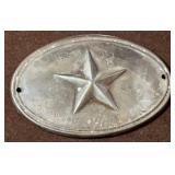 Civil War 1862 1st Texas Cavalry Breast Plate