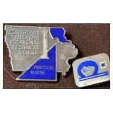 (2) Vintage Jostens Sterling Silver Pins