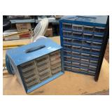 (2) Metal Hardware Storage Cases w/Drawers
