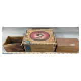 Rubens Cigar Box & (3) Small Wood Boxes
