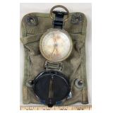 WWII Superior Magneto Lensatic Compass & Pouch