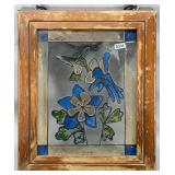 Stained Glass Framed Hummingbird Window Hanging