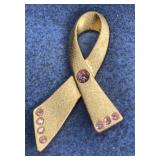 Avon Gold Tone Breast Cancer Awareness Pin