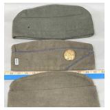 (3) Wartime Wool Garrison Caps