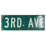 3rd Ave Metal Street Sign, 6' x 18'