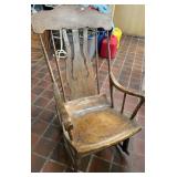 Fiddleback Wood Farmhouse Rocking Chair