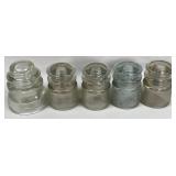 (5) Armstrong Clear Glass Insulators