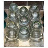 (11) Hemingray Clear No.45 Insulators