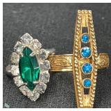 Gold Tone & Silver Tone w/Rhinestones Adj. Rings