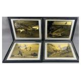(4) Framed 'The Great Outdoors' Etched Gold Foil