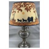 Aladdin Nickel Model #9 Kerosene 13' Table Lamp
