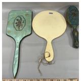 (2) Vanity Hand Mirrors & Brush