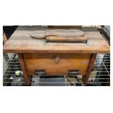 Wood Shoe Shine Box w/Contents