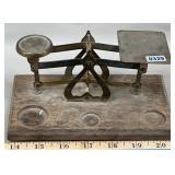 Brass & Wood Postal Scale, England