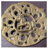 Brass Horse in Horseshoe Medallion Belt Buckle