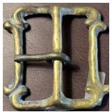 1970's Hippie Solid Brass Trinity Belt Buckle