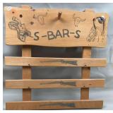 Wood S-Bar-S Children's Toy Gun & Hat Rack