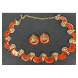 Matisse Copper & Enamel Link Necklace & Clip On