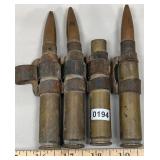 (4) Linked WWII 50cal BMG Inert Rounds