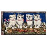 Four Kittens Velvet Wall Tapestry, 38' x 19'